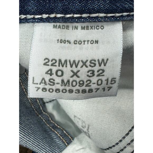 Wrangler 20X Men's Med Wash Straight Leg Blue Denim Jeans - Size 40x32.5 - Picture 4 of 4